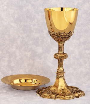 Gold Chalice With Deep Well Paten
